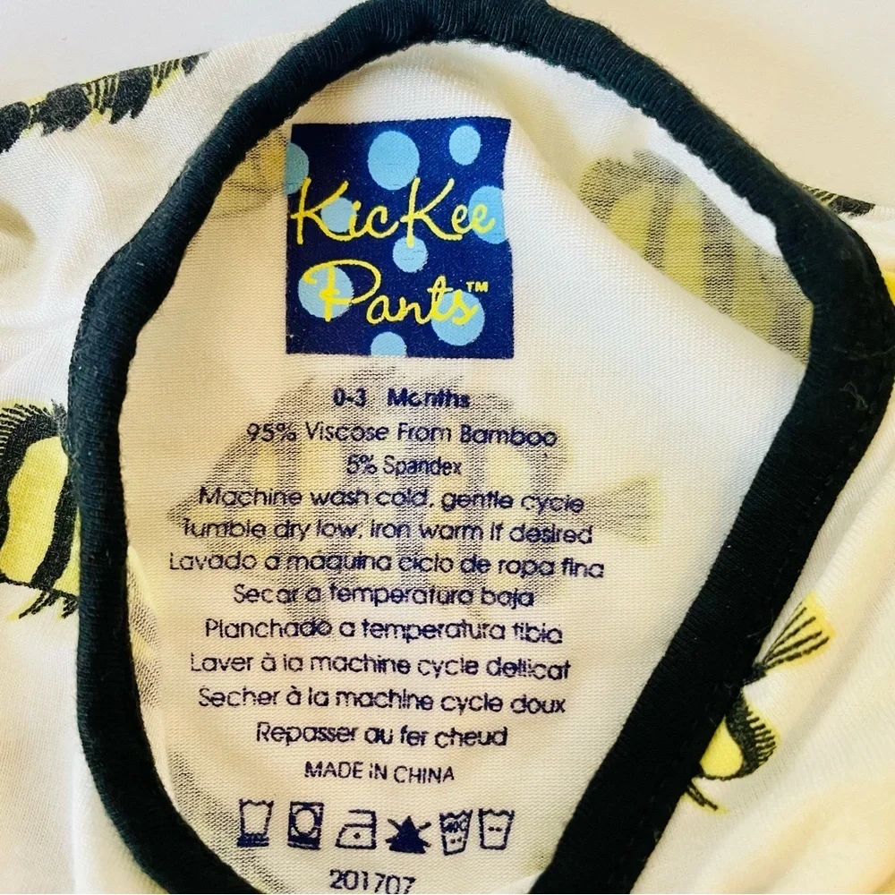 Kickee Pants Yellow Fish Outfit Size 0-3 Months